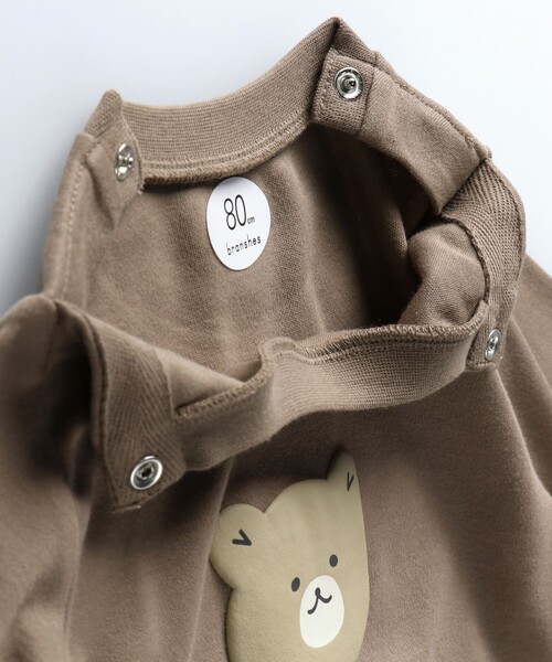 BRANSHES(ブランシェス)の「【あにまるシリーズ】発泡プリント長袖カバーオール(ロンパース・キッズ・ネイビー/ブラウン・70/80)」の15枚目の写真