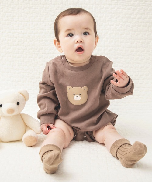 BRANSHES(ブランシェス)の「【あにまるシリーズ】発泡プリント長袖カバーオール(ロンパース・キッズ・ネイビー/ブラウン・70/80)」の21枚目の写真