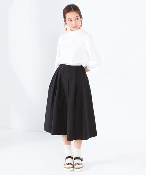 Another Edition（アナザーエディション）の「タックロングスカート/AEFC  PE/C TUCK LONG SK◆（スカート・レディース・オフホワイト/ブラック/ベージュ・ﾌﾘ-）」の12枚目の写真