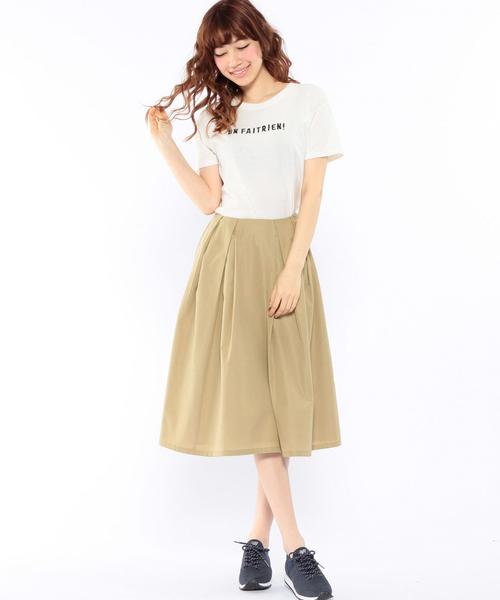 Another Edition（アナザーエディション）の「タックロングスカート/AEFC  PE/C TUCK LONG SK◆（スカート・レディース・オフホワイト/ブラック/ベージュ・ﾌﾘ-）」の7枚目の写真