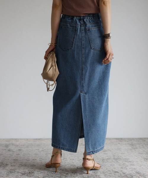 Bonjour Sagan（ボンジュールサガン）の「ステッチタイトデニムスカート（デニムスカート・レディース・ブラック/ブルー/アイボリー・FREE）」の20枚目の写真