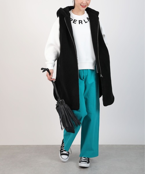 LUGIVA(ルギヴァ)の「ボアジレロングベスト(ベスト・レディース・オフホワイト/ブラック・M)」の8枚目の写真