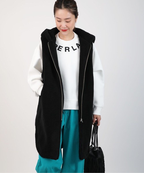 LUGIVA(ルギヴァ)の「ボアジレロングベスト(ベスト・レディース・オフホワイト/ブラック・M)」の4枚目の写真