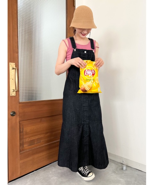 JUMELLE（ジュメロ）の「デニムジャンパースカート（ジャンパースカート・レディース・ブラック・FREE）」の10枚目の写真