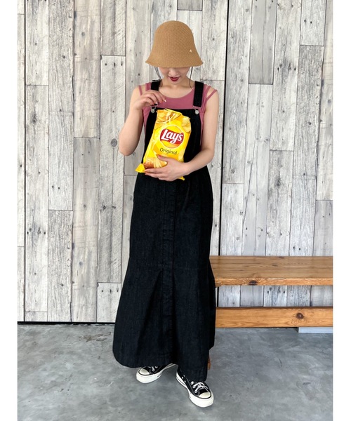 JUMELLE（ジュメロ）の「デニムジャンパースカート（ジャンパースカート・レディース・ブラック・FREE）」の5枚目の写真