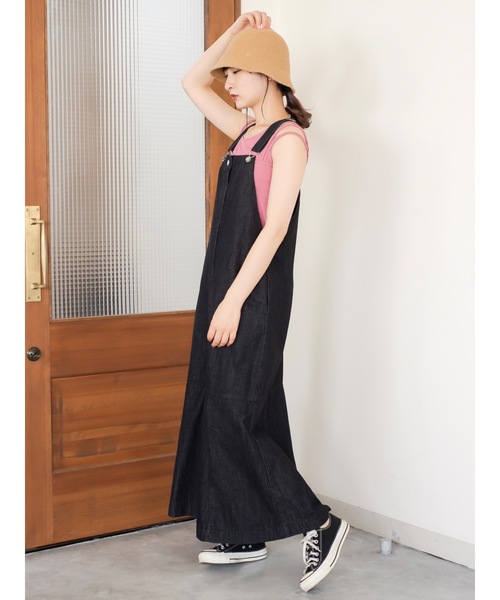 JUMELLE（ジュメロ）の「デニムジャンパースカート（ジャンパースカート・レディース・ブラック・FREE）」の2枚目の写真