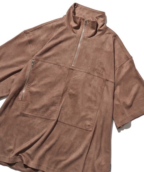 SUPPLIER(サプライヤー)の「SUPPLIER/サプライヤー QUARTER ZIP HALF SLEEVE ハーフジップ(Tシャツ/カットソー・メンズ・ダークブラウン/ブルー・M/L)」の7枚目の写真