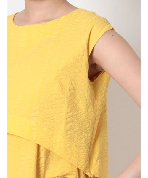 ELENDEEK（エレンディーク）の「ジャガードレイヤードライクワンピース（ワンピース・レディース・イエロー/グリーン/ブラック・01/02）」の9枚目の写真