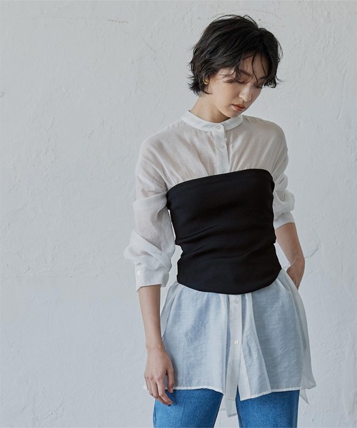 ohotoro mixtubeknit チューブニット　ビスチェ ブラック mixed tube knit | OHOTORO