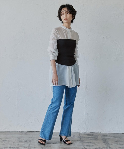 ohotoro mixtubeknit チューブニット　ビスチェ ブラック mixed tube knit | OHOTORO