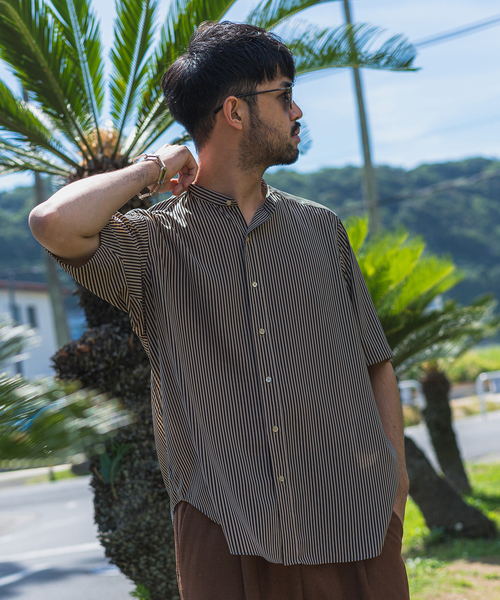 エディフィス ラブークル  バンドカラーシャツ Sサイズ EDIFICE LA BOUCLE シャツ ブラウス 【LA / ラブークル】バンド