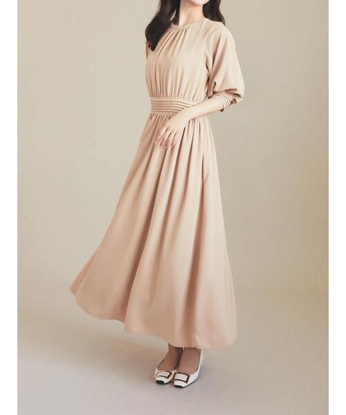 HALUHIROINE（ハルヒロイン）の「タックデザインワンピース（ドレス・レディース・ブラック/ベージュ・FREE）」の15枚目の写真