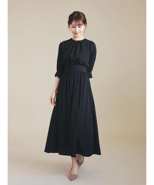 HALUHIROINE（ハルヒロイン）の「タックデザインワンピース（ドレス・レディース・ブラック/ベージュ・FREE）」の22枚目の写真