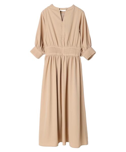 HALUHIROINE（ハルヒロイン）の「タックデザインワンピース（ドレス・レディース・ブラック/ベージュ・FREE）」の12枚目の写真