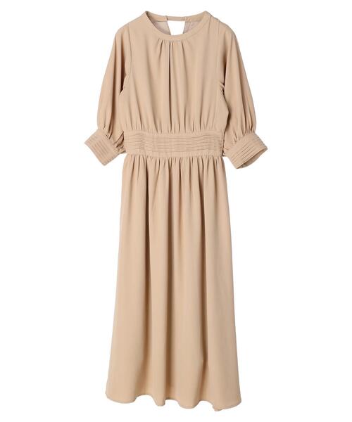 HALUHIROINE（ハルヒロイン）の「タックデザインワンピース（ドレス・レディース・ブラック/ベージュ・FREE）」の10枚目の写真