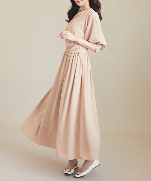 HALUHIROINE（ハルヒロイン）の「タックデザインワンピース（ドレス・レディース・ブラック/ベージュ・FREE）」の14枚目の写真