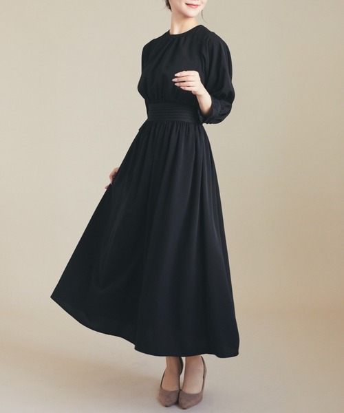 HALUHIROINE（ハルヒロイン）の「タックデザインワンピース（ドレス・レディース・ブラック/ベージュ・FREE）」の18枚目の写真