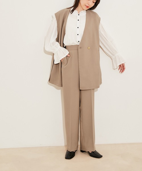 vis-`a-vis(ビサビ)の「【WEB限定】【洗える】ジレ&ストレートパンツセット(スラックス・レディース・チャコールグレー/ベージュ/ピンク系その他2・S/M)」の16枚目の写真