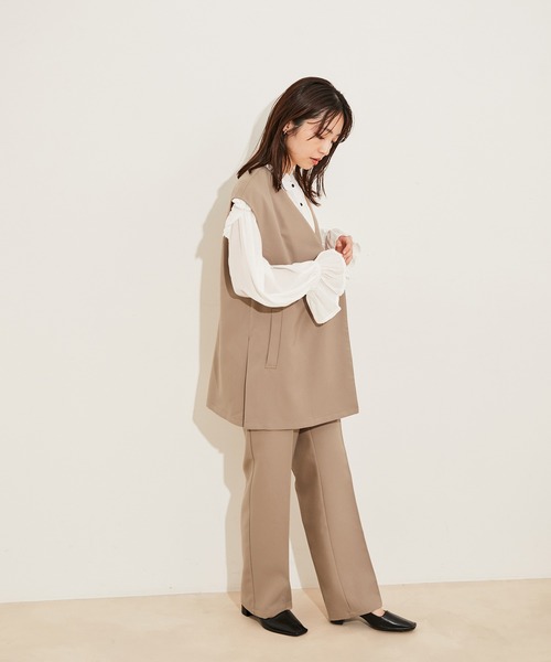 vis-`a-vis(ビサビ)の「【WEB限定】【洗える】ジレ&ストレートパンツセット(スラックス・レディース・チャコールグレー/ベージュ/ピンク系その他2・S/M)」の20枚目の写真
