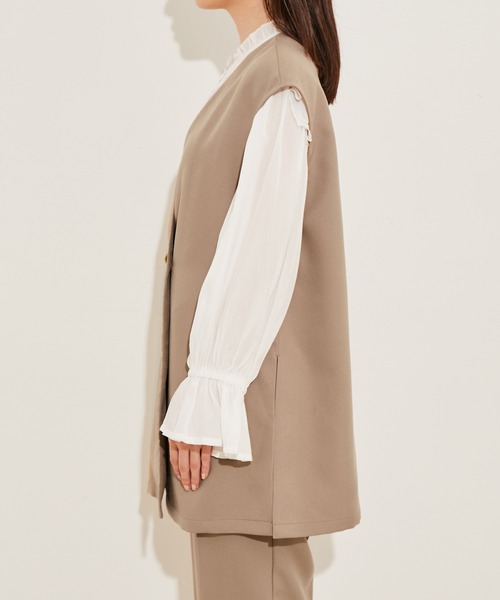 vis-`a-vis(ビサビ)の「【WEB限定】【洗える】ジレ&ストレートパンツセット(スラックス・レディース・チャコールグレー/ベージュ/ピンク系その他2・S/M)」の13枚目の写真