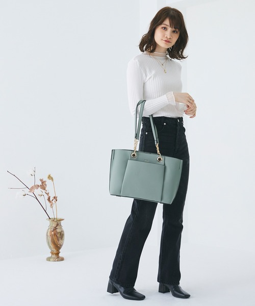 MURUA（ムルーア）の「MURUA (ムルーア) トートバッグ チェーン MR-B1106（トートバッグ・レディース・グリーン/ベージュ/ブラック・FREE）」の11枚目の写真