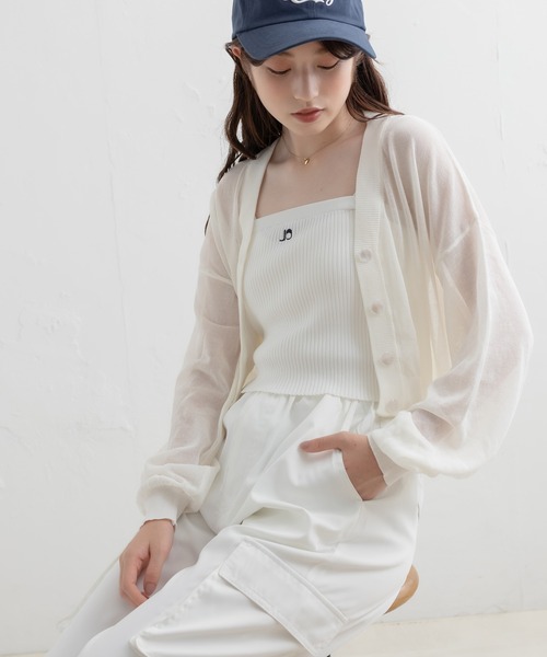 OLIVE des OLIVE（オリーブデオリーブ）の「OLニットキャミ（キャミソール・レディース・ブラック/ブラウン/オフホワイト/サックスブルー・FREE）」の9枚目の写真