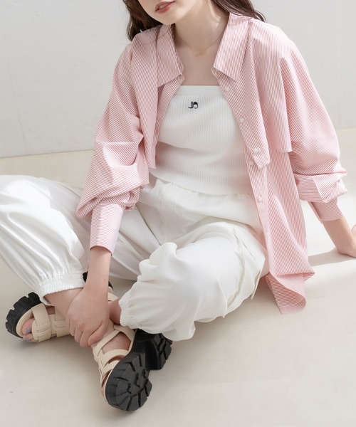 OLIVE des OLIVE（オリーブデオリーブ）の「OLニットキャミ（キャミソール・レディース・ブラック/ブラウン/オフホワイト/サックスブルー・FREE）」の10枚目の写真