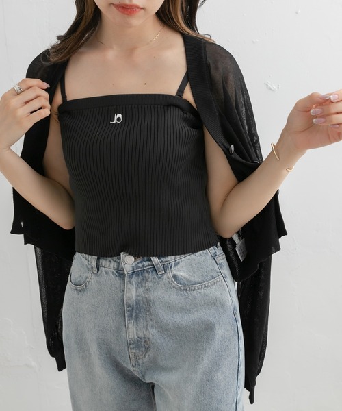 OLIVE des OLIVE（オリーブデオリーブ）の「OLニットキャミ（キャミソール・レディース・ブラック/ブラウン/オフホワイト/サックスブルー・FREE）」の15枚目の写真