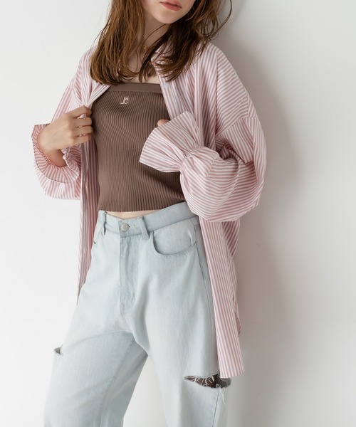 OLIVE des OLIVE（オリーブデオリーブ）の「OLニットキャミ（キャミソール・レディース・ブラック/ブラウン/オフホワイト/サックスブルー・FREE）」の20枚目の写真