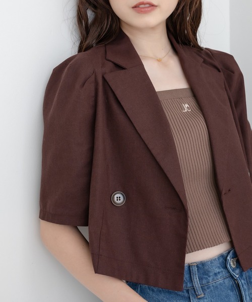 OLIVE des OLIVE（オリーブデオリーブ）の「OLニットキャミ（キャミソール・レディース・ブラック/ブラウン/オフホワイト/サックスブルー・FREE）」の21枚目の写真