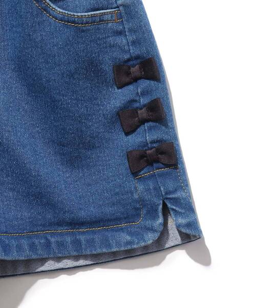 SHOO・LA・RUE（シューラルー）の「【100-140cm】ストレッチデニムショートパンツ（その他パンツ・キッズ・ネイビー系5/ブルー系5・11/10/12/13/14）」の4枚目の写真