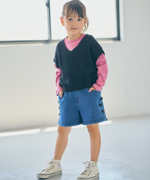 SHOO・LA・RUE（シューラルー）の「【100-140cm】ストレッチデニムショートパンツ（その他パンツ・キッズ・ネイビー系5/ブルー系5・11/10/12/13/14）」の11枚目の写真