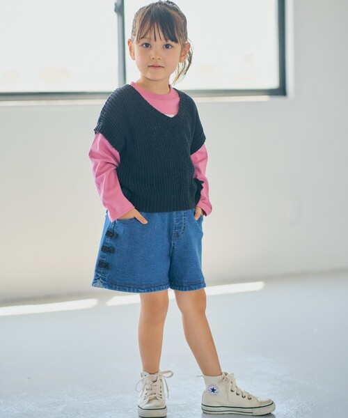 SHOO・LA・RUE（シューラルー）の「【100-140cm】ストレッチデニムショートパンツ（その他パンツ・キッズ・ネイビー系5/ブルー系5・11/10/12/13/14）」の12枚目の写真