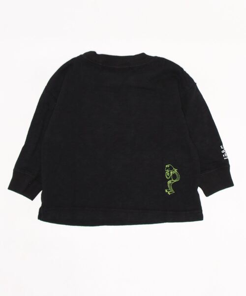 DENIM DUNGAREE（デニムダンガリー）の「天竺 KERMIT PHOTO Tシャツ（Tシャツ/カットソー・キッズ・ホワイト/ブラック・100/110/120/90）」の3枚目の写真