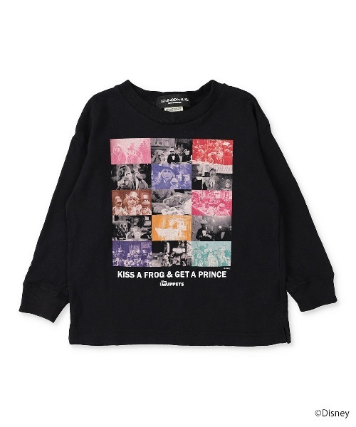 DENIM DUNGAREE（デニムダンガリー）の「天竺 KERMIT PHOTO Tシャツ（Tシャツ/カットソー・キッズ・ホワイト/ブラック・100/110/120/90）」の2枚目の写真