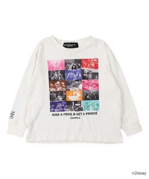 DENIM DUNGAREE（デニムダンガリー）の「天竺 KERMIT PHOTO Tシャツ（Tシャツ/カットソー・キッズ・ホワイト/ブラック・100/110/120/90）」の5枚目の写真