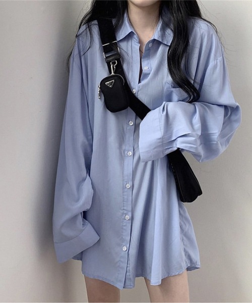 Dita Muaj.（ディータムアージュ）の「オーバーサイズルーズシャツ(ワンピース)（シャツ/ブラウス・レディース・ホワイト/ブルー・S/M/L）」の6枚目の写真