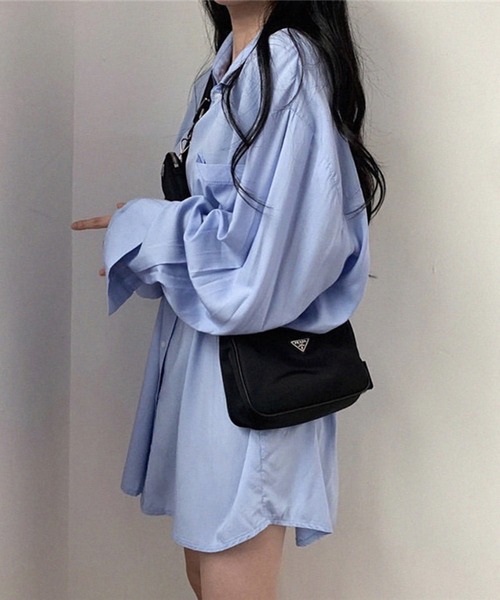 Dita Muaj.（ディータムアージュ）の「オーバーサイズルーズシャツ(ワンピース)（シャツ/ブラウス・レディース・ホワイト/ブルー・S/M/L）」の9枚目の写真