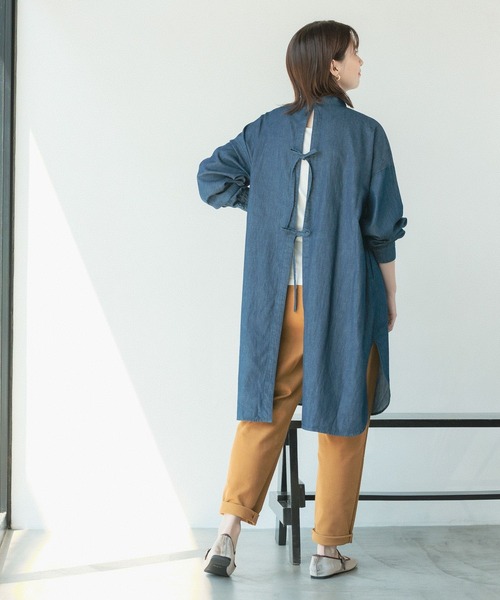 studio CLIP（スタディオクリップ）の「バックリボンデニムシャツブラウス（シャツ/ブラウス・レディース・ライトブルー/インディゴブルー・FREE/TF）」の5枚目の写真