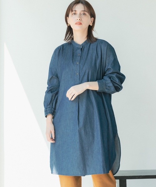 studio CLIP（スタディオクリップ）の「バックリボンデニムシャツブラウス（シャツ/ブラウス・レディース・ライトブルー/インディゴブルー・FREE/TF）」の3枚目の写真