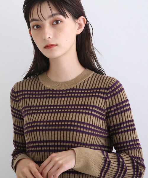 ◆a's様おまとめです◆インディヴィ☆ボーダーニット size38 INDIVI（インディヴィ）の「◇【春ニット人気NO.1！/ボーダー/洗える