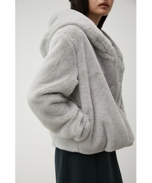 AZUL by moussy | FLUFFY HOODIE COAT/フラッフィーフーディーコート(その他アウター)