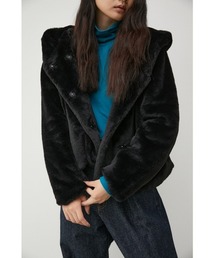 AZUL by moussy | FLUFFY HOODIE COAT/フラッフィーフーディーコート(その他アウター)