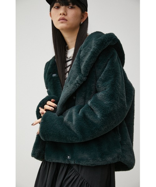 FLUFFYHOODIECOAT/フラッフィーフーディーコート