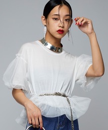 【Narcissus】チュールレイヤードTシャツ