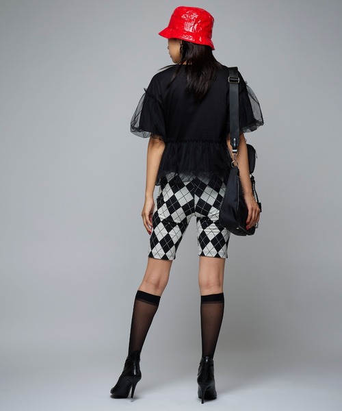 Narcissus（ナルシス）の「【Narcissus】チュールレイヤードTシャツ（Tシャツ/カットソー・レディース・ブラック/ホワイト・FREE）」の4枚目の写真