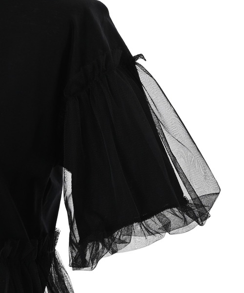 Narcissus（ナルシス）の「【Narcissus】チュールレイヤードTシャツ（Tシャツ/カットソー・レディース・ブラック/ホワイト・FREE）」の10枚目の写真