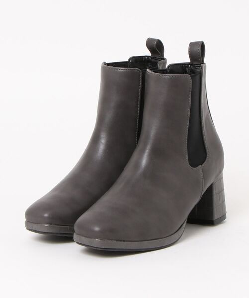 earth music&ecology Blue Label（アースミュージックアンドエコロジーブルーレーベル）の「【earth music&ecology】 クロコPUショートブーツ（ブーツ・レディース・ダークブラウン/ホワイト/ブラック/グレー・S/M/L/LL）」の4枚目の写真