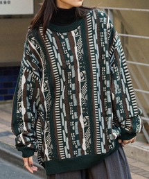 メンズのニット セーター グリーン カーキ 緑色系 ストライプ柄 ファッション通販 Zozotown