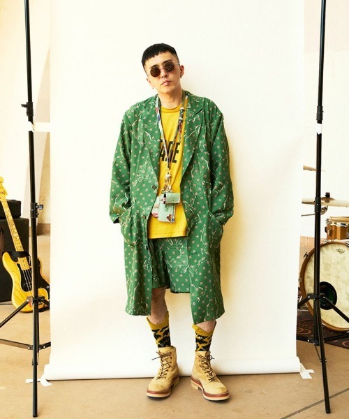 SEVESKIG（セヴシグ）の「SEVESKIG/セブシグ/セヴシグ/RE:RE:RE: Chesterfield Coat（ミリタリージャケット・メンズ・イエロー/グリーン・M/L/S/XL）」の2枚目の写真